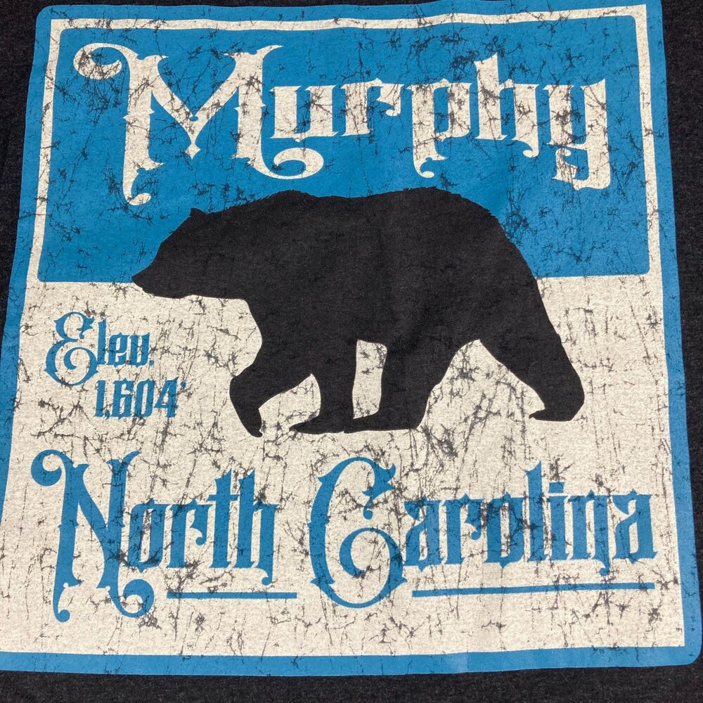 On The Road Murphy North Carolina Bear T Shirt Mens XL Gray Tee